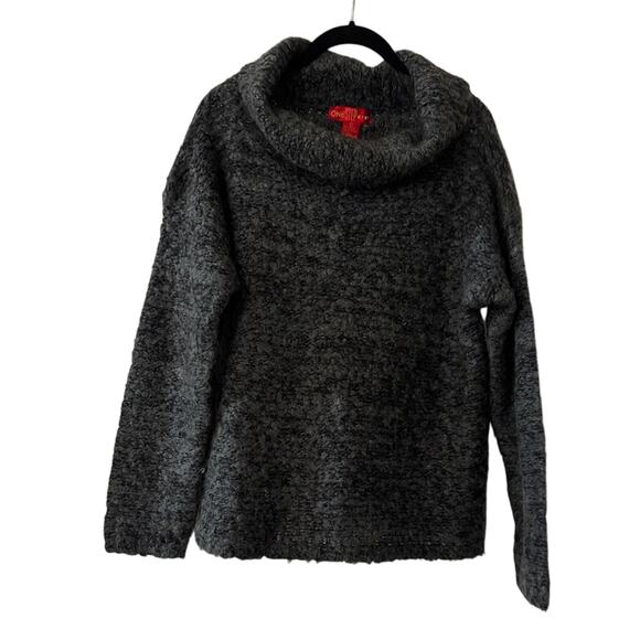 Vintage one step up mowhair wool blend black and grey knit sweater size large - Picture 1 of 3